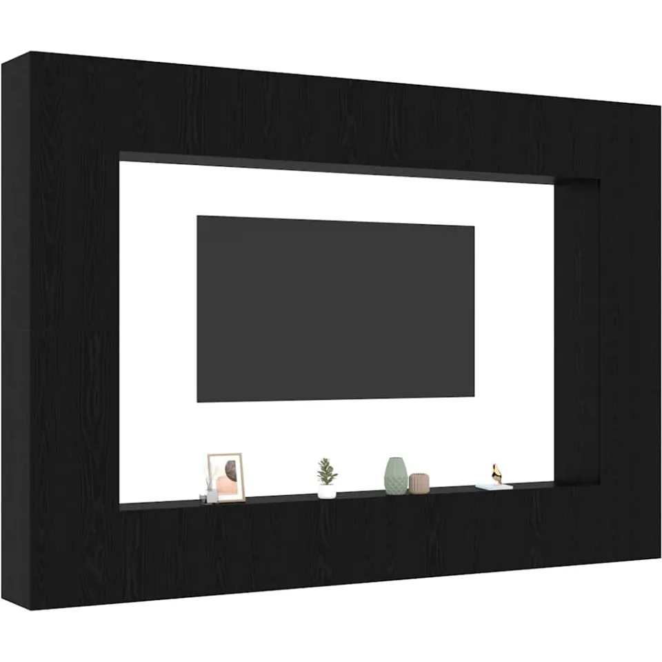 vidaXL Tv-meubelset 8 st 100 x 30 x 30 cm Zwart Eiken
