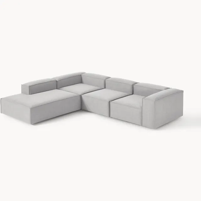 Westwing Collection Modulaire hoekbank Lennon (4-zits) Grijs