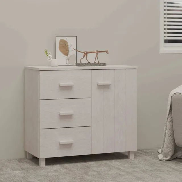 vidaXL Dressoir HAMAR 90x40x80 cm massief grenenhout wit, foto 2