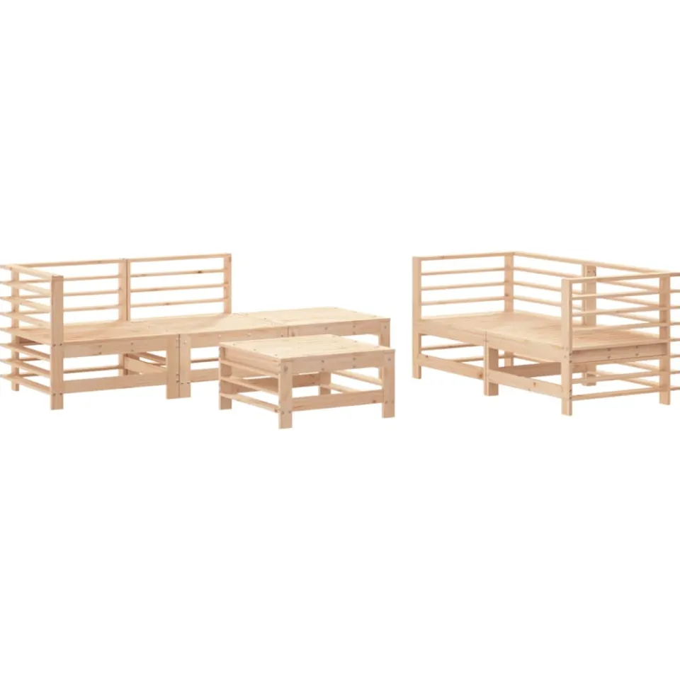 vidaXL 6-delige Loungeset massief grenenhout bruin, foto 4
