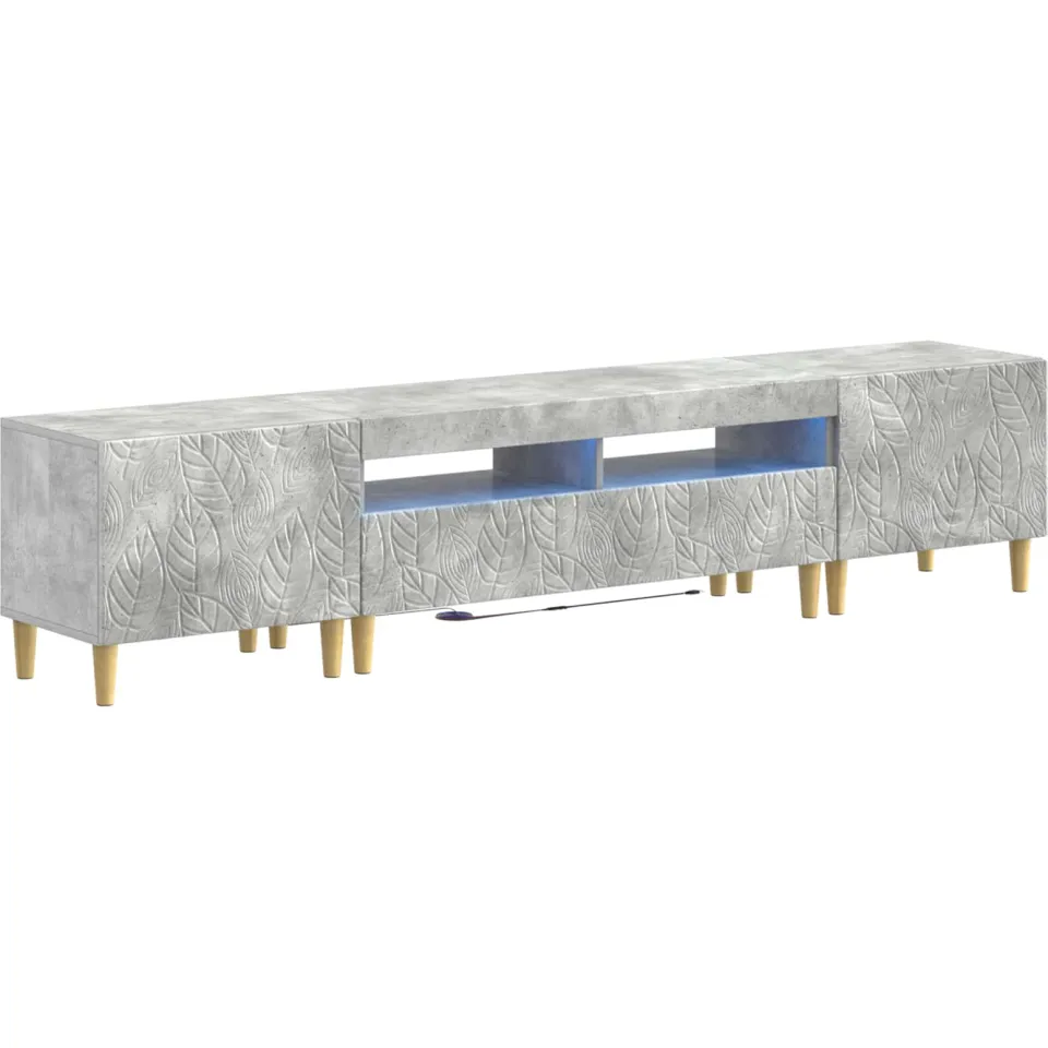 vidaXL 3-delige LED TV-kast DELFT Betongrijs Bewerkt hout