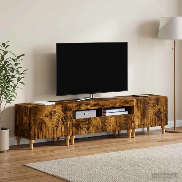 vidaXL 3-delige LED TV-kast Gerookt eiken Bewerkt hout Bruin