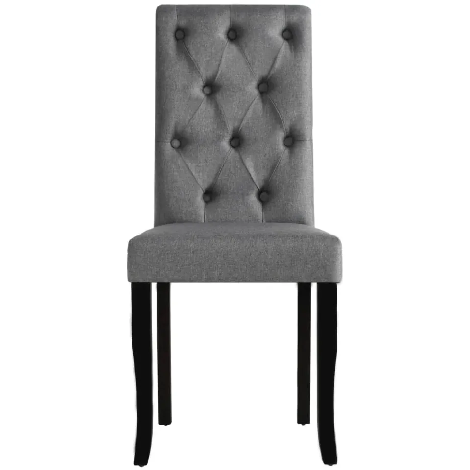 vidaXL Eetkamerstoelen 4 st stof donkergrijs grijs, foto 3
