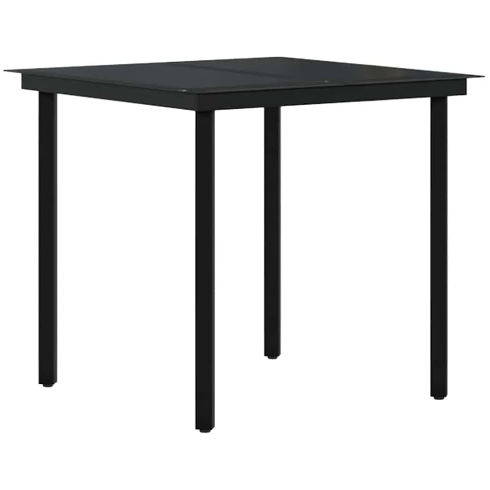 vidaXL 5-delige Tuinset met kussens zwart