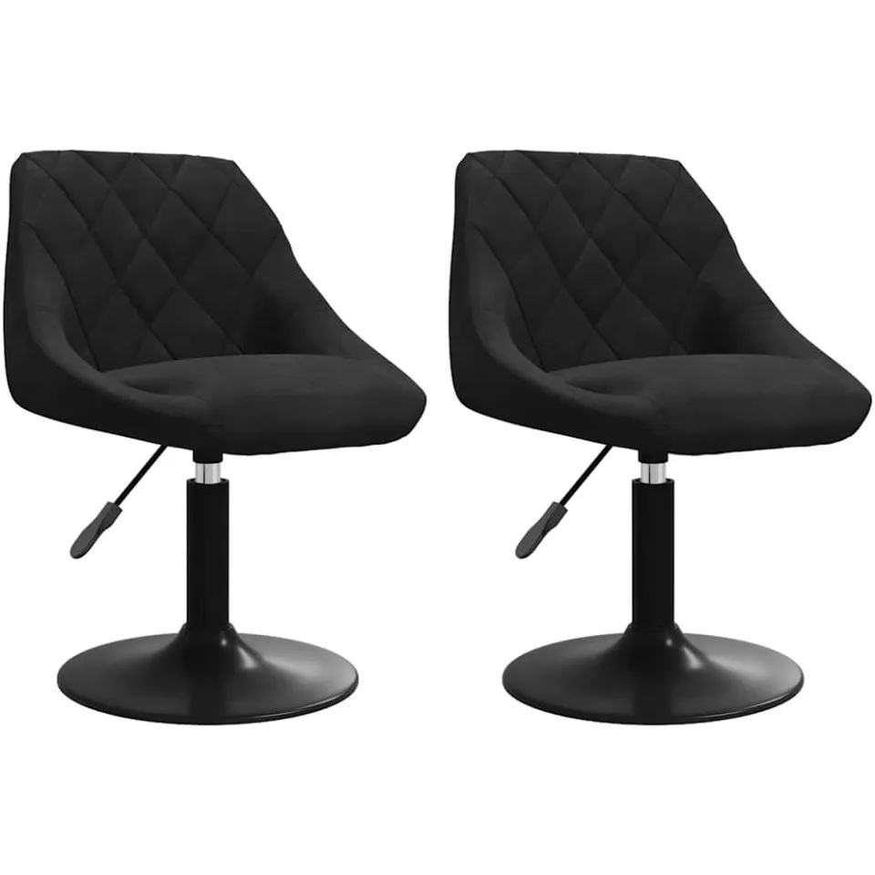 vidaXL Eetkamerstoelen draaibaar 2 st fluweel zwart, foto 3