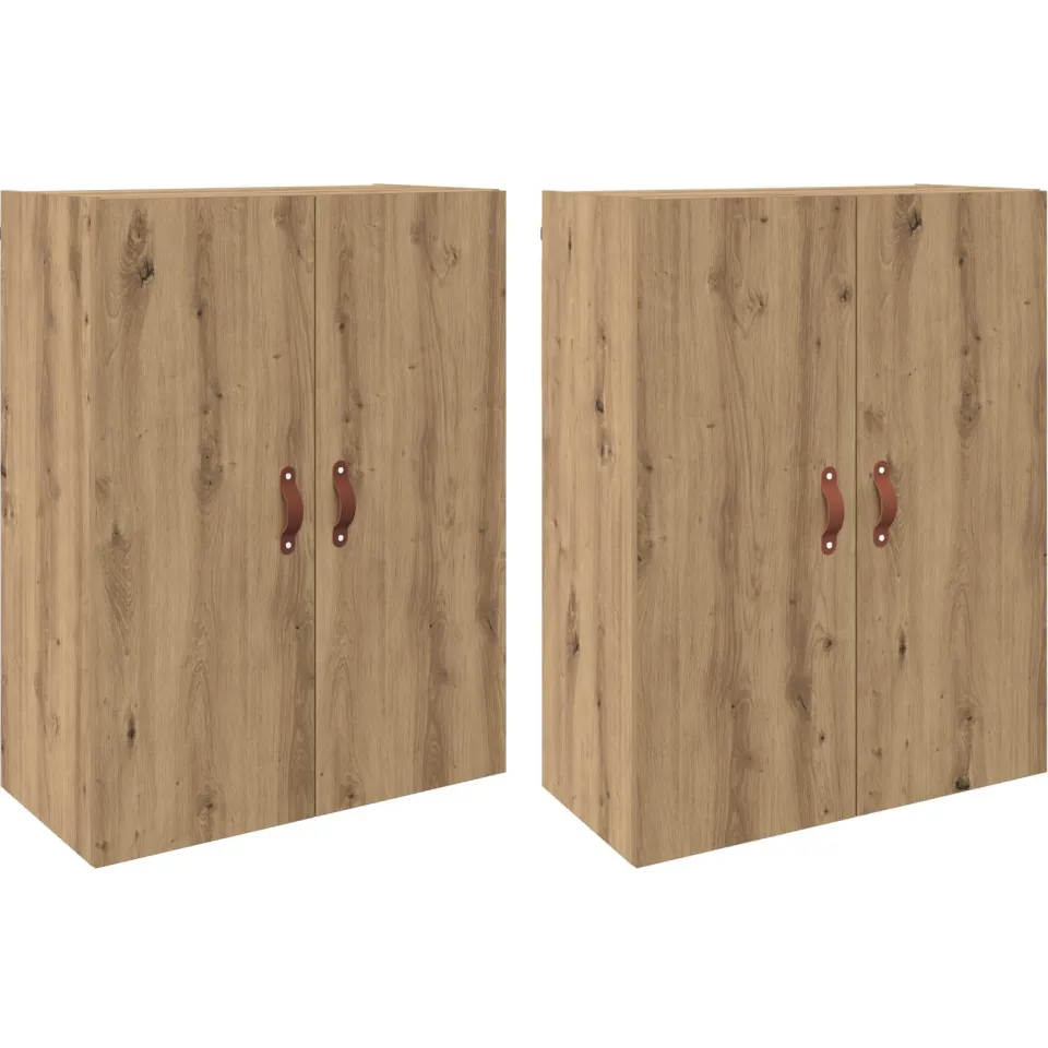 vidaXL Wandkast 2 st Artisan Eiken 69,5 x 34 x 90 cm Bewerkt hout, foto 3