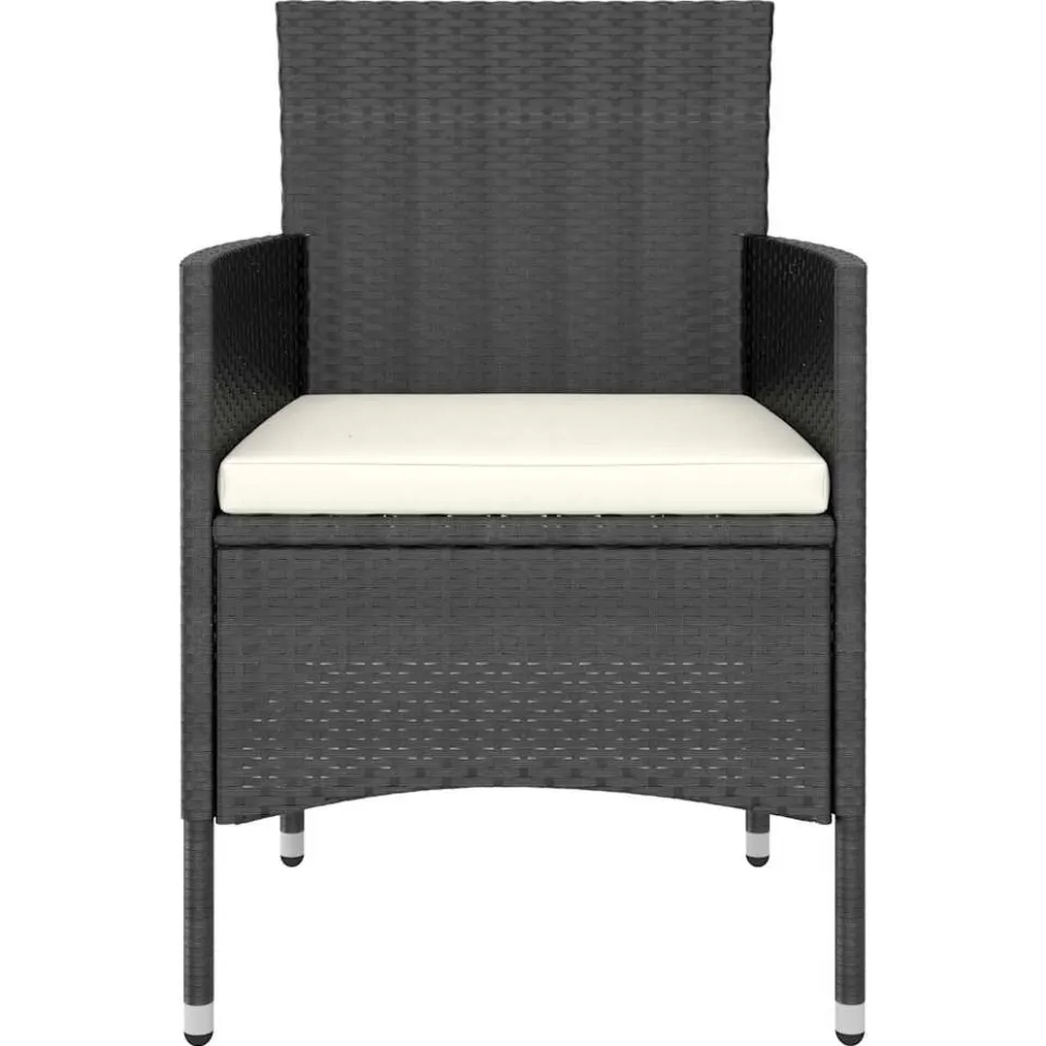 vidaXL 5-delige Tuinset poly rattan en gehard glas zwart, foto 4