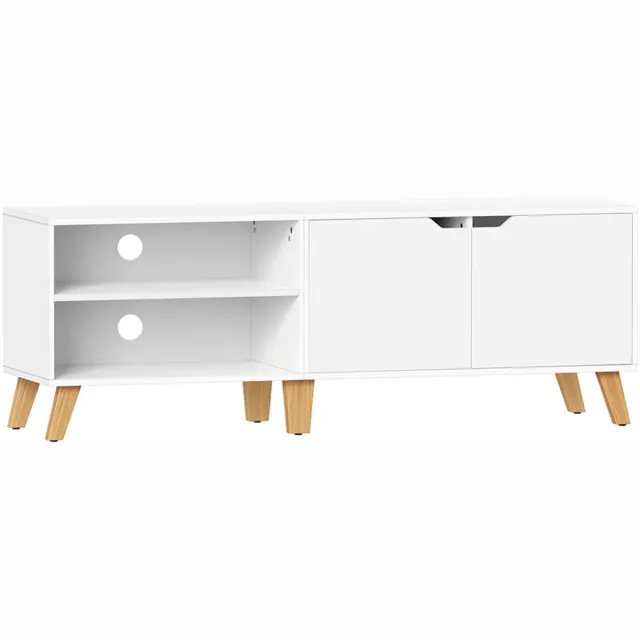 Hoppa! Tv-Meubel - Wit - Spaanplaat - 40 x 140 x 50 cm (B x D x H)