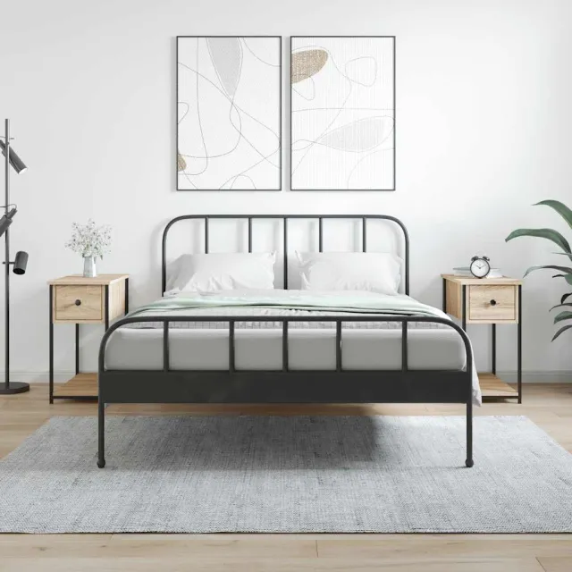 vidaXL Nachtkastjes 2 st 30x60x60 cm bewerkt hout sonoma eikenkleurig, foto 2