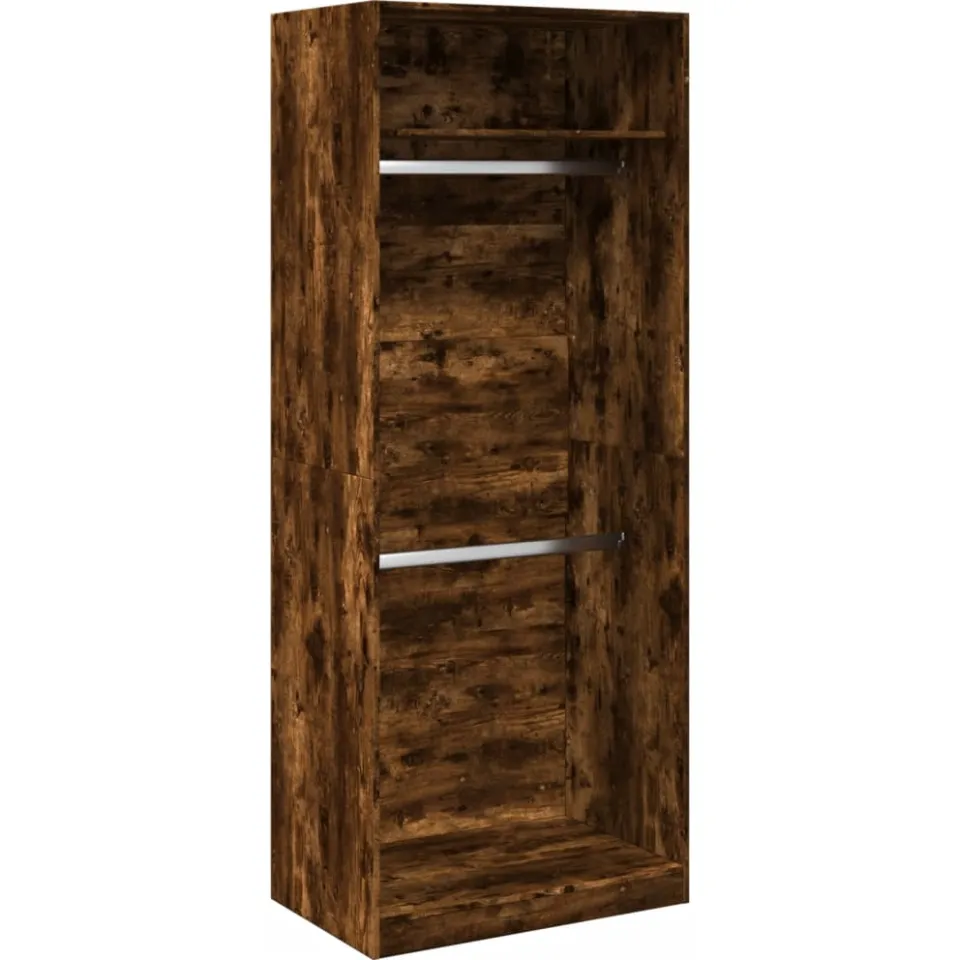 vidaXL Kledingkast 80x50x200 cm bewerkt hout gerookt eikenkleurig, foto 3