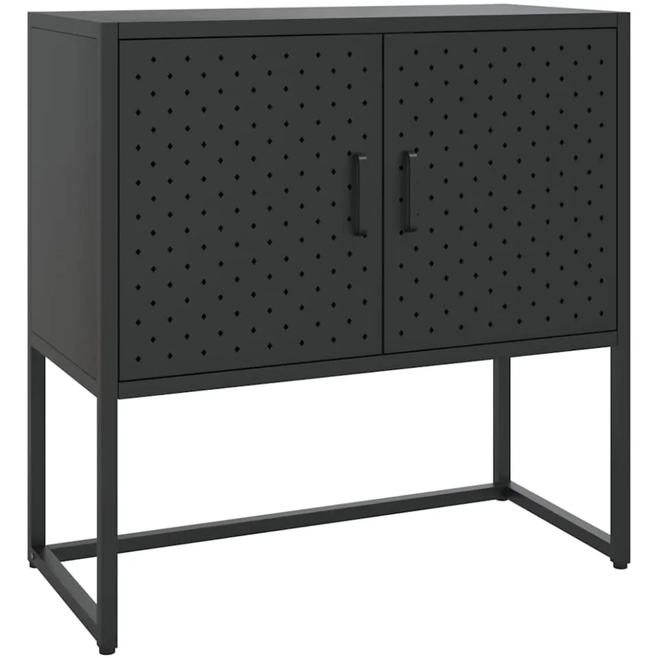 vidaXL Dressoir 75x35x75 cm staal zwart