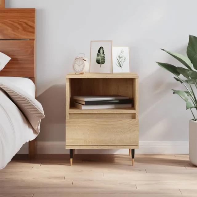 vidaXL Nachtkastje 40x35x50 cm bewerkt hout sonoma eikenkleurig, foto 2