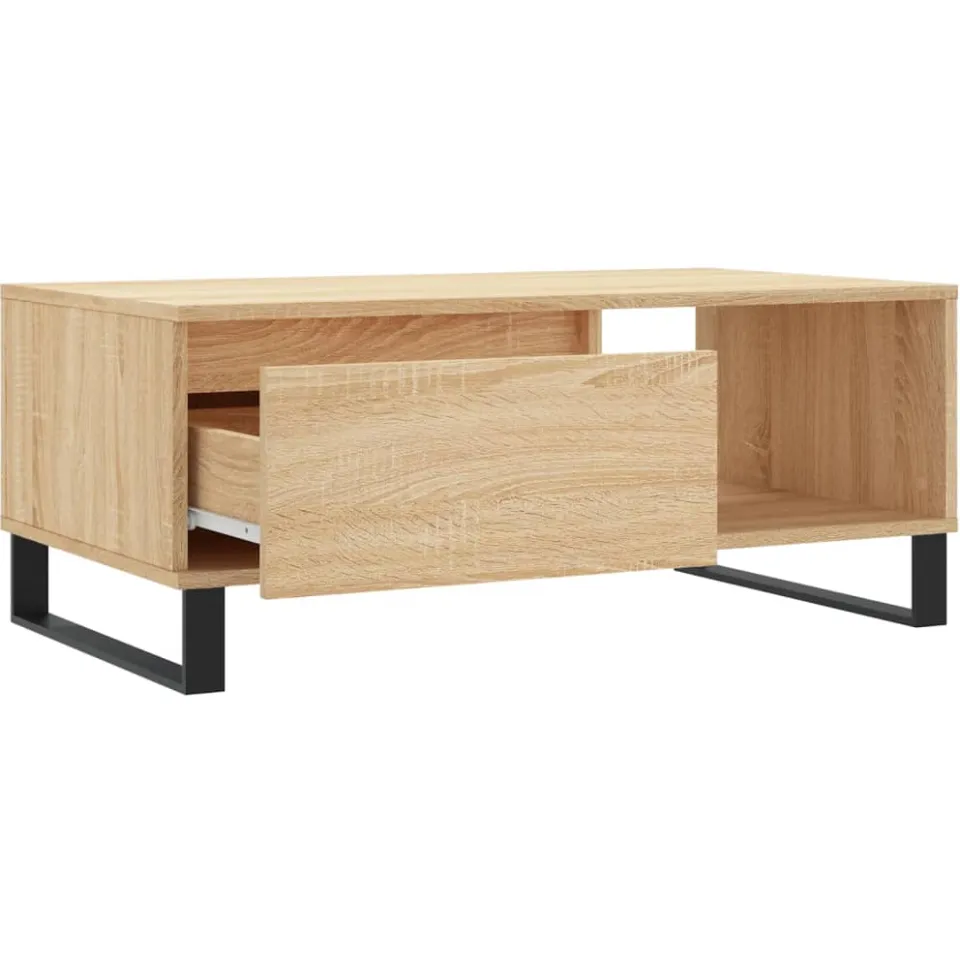 vidaXL Salontafel 90x50x36,5 cm bewerkt hout sonoma eikenkleurig, foto 4