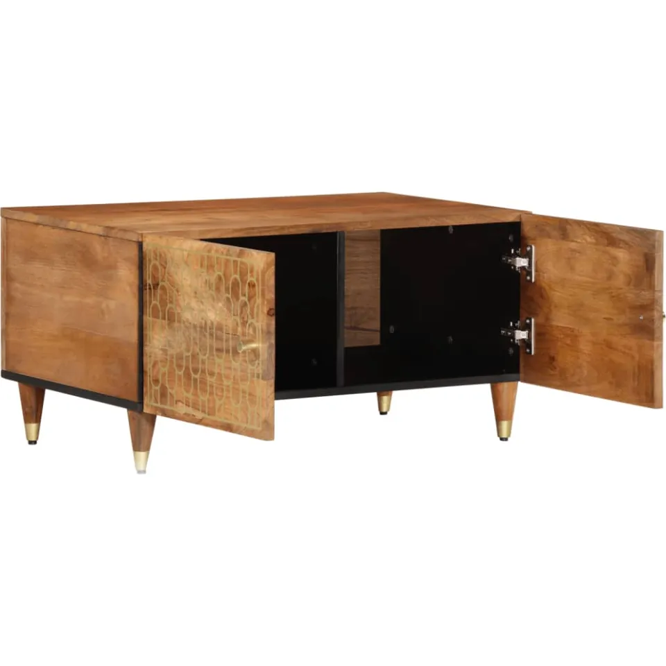 vidaXL Salontafel 80x50x40 cm massief mangohout bruin, foto 3