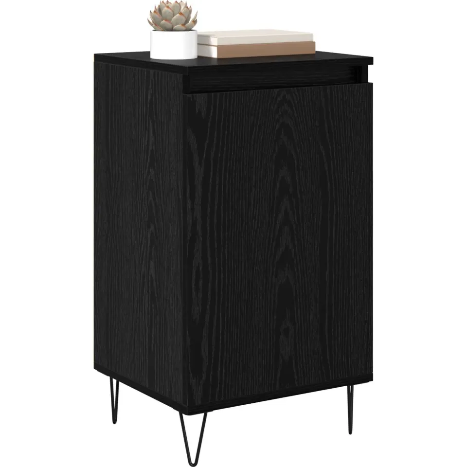 vidaXL Dressoir Zwart Eiken 40 x 35 x 70 cm Bewerkt hout