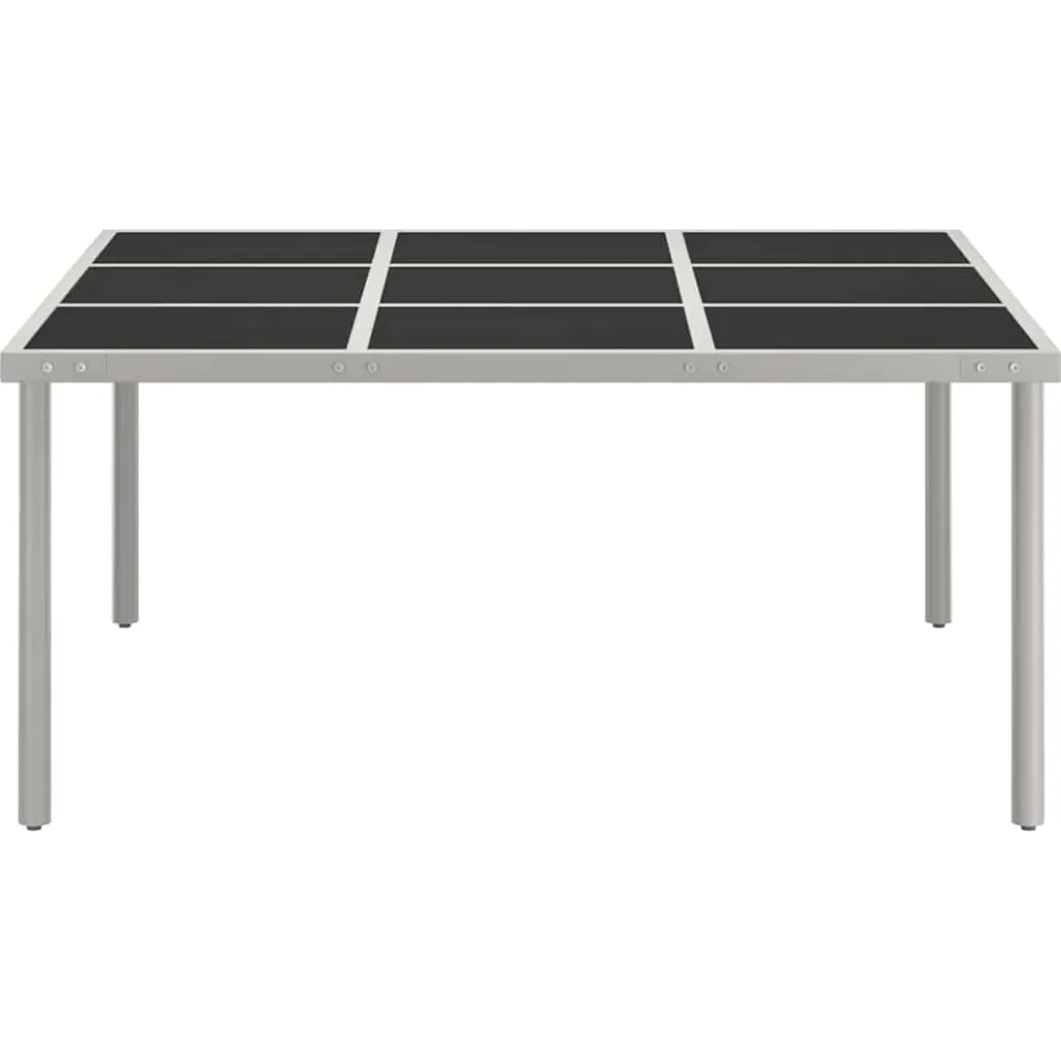 vidaXL Tuintafel 170x170x74,5 cm glas en staal Zwart