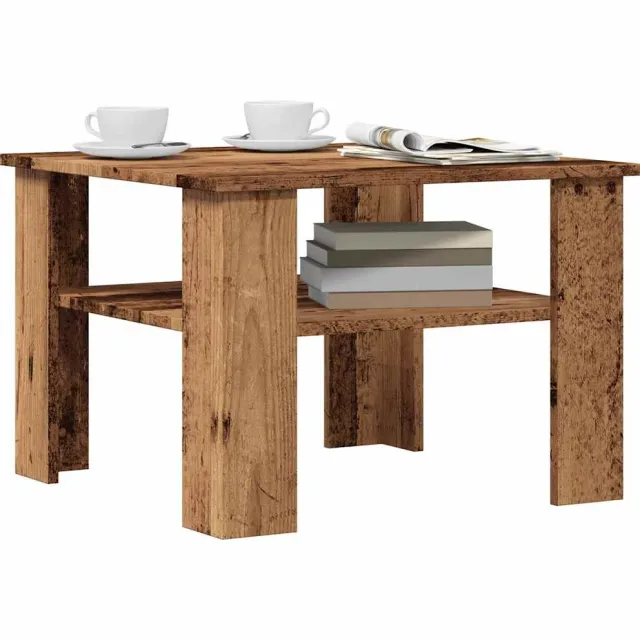vidaXL Salontafel 60x60x42 cm bewerkt hout oud houtkleurig bruin, foto 2