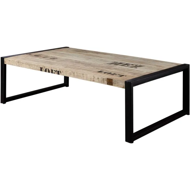 MASSIVMOEBEL24 .DE FACTORY #111 salontafel blank bedrukt massief hout mango 140x80x40 cm (BxTxH)