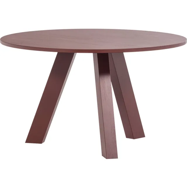 WOOOD Rhonda Eettafel Ø120 CM - Eiken - Bordeauxrood - 75x129x129 burgundy red