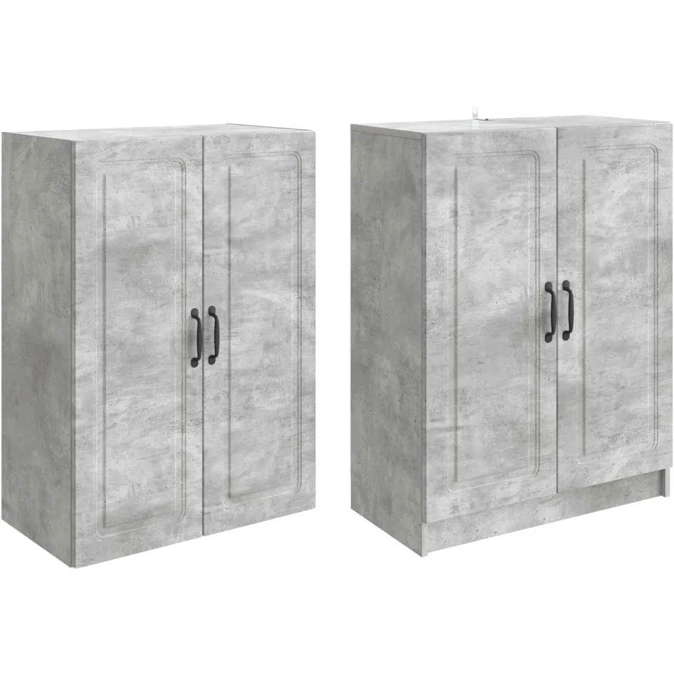 vidaXL Kastenset 2 st Betongrijs 66 x 34,5 x 87 cm Bewerkt hout grijs, foto 3