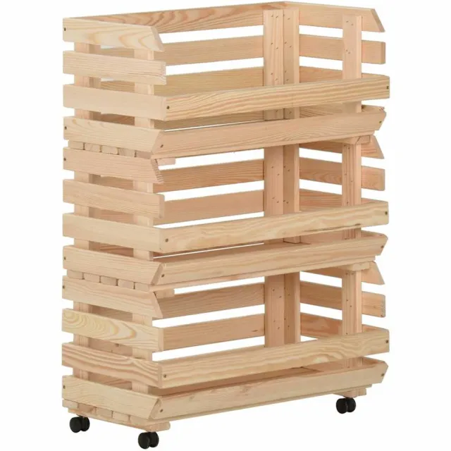 vidaXL Groentetrolley 57x30x80 cm massief grenenhout Bruin