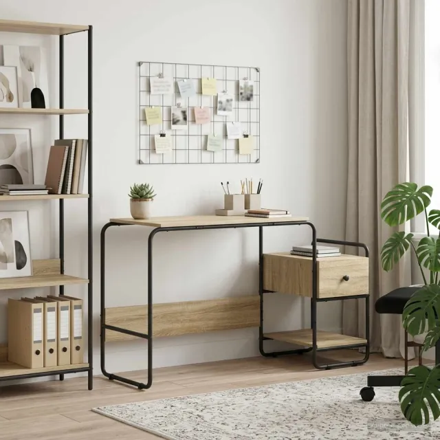 vidaXL Bureau met opbergruimte Sonoma Eiken 131,5 x 50 x 75,5 cm Bruin