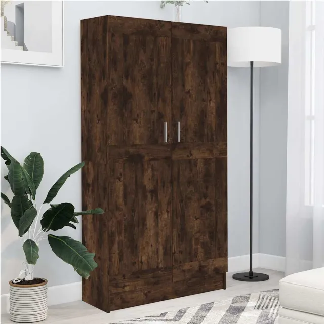 vidaXL Boekenkast 82,5x30,5x150 cm bewerkt hout gerookt eikenkleurig, foto 2