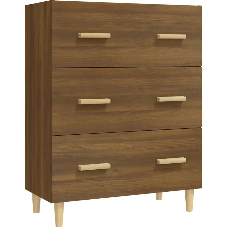 vidaXL Dressoir 70x34x90 cm bewerkt hout bruin eikenkleur