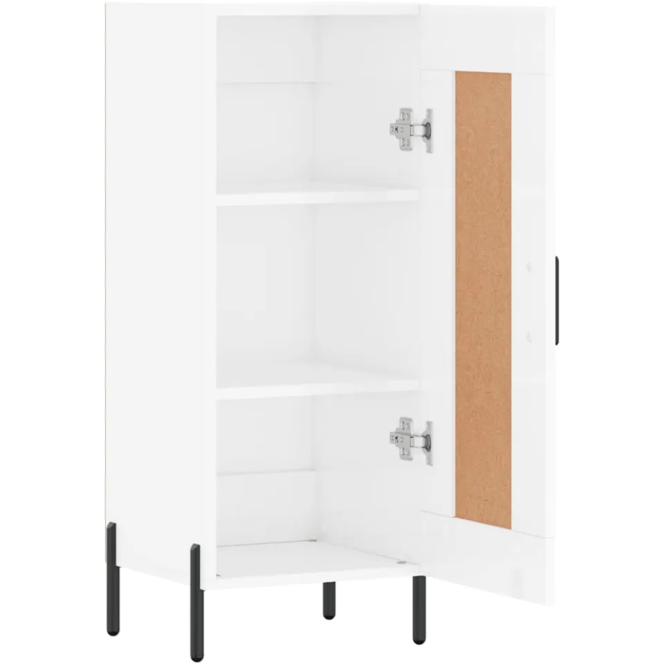 vidaXL Dressoir 34,5x34x90 cm bewerkt hout hoogglans wit, foto 3