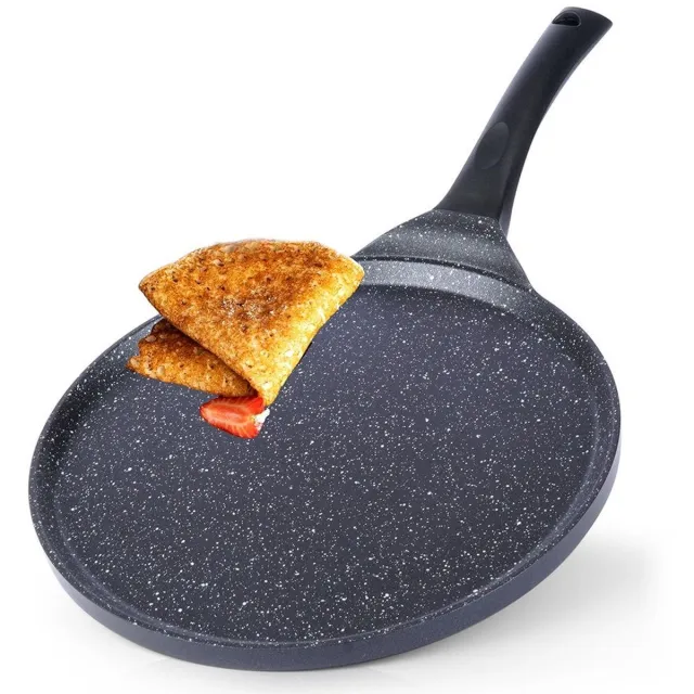 Orion GRANDE Serie - Granieten Pannenkoekenpan - 27 cm - Aluminium - Geschikt voor Inductie Zwart