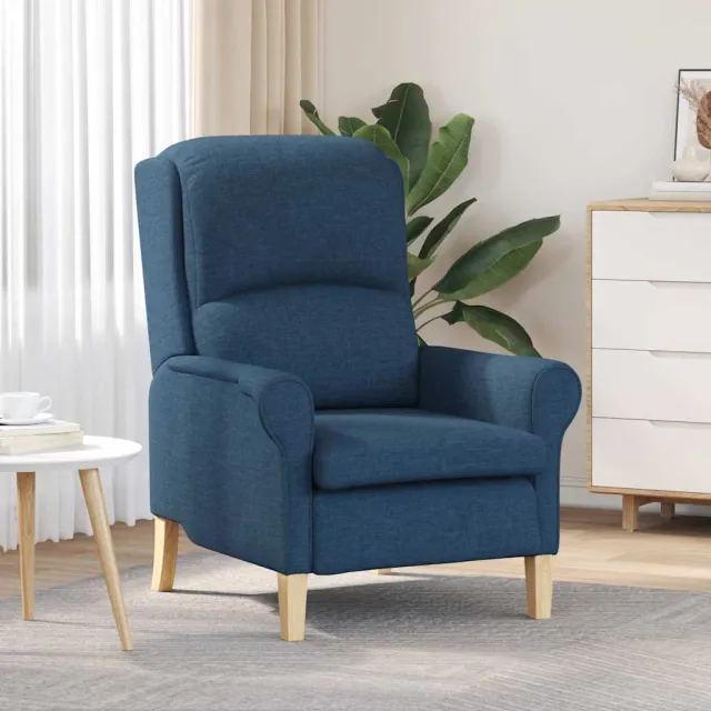 vidaXL Fauteuil Blauw Stof
