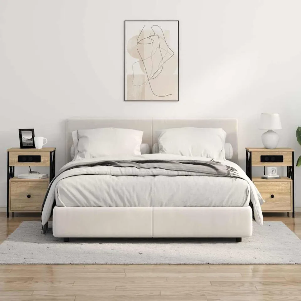 vidaXL Nachtkastje Sonoma Eiken 40 x 31 x 60 cm Bewerkt hout, foto 3