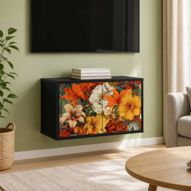 vidaXL Wandgemonteerd tv-meubel GENNEP 69 x 33 x 40 cm Zwart eiken