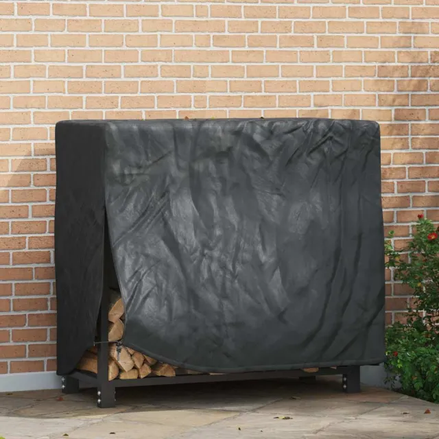 vidaXL Afdekhoes voor haardhoutrek 61 x 122 x 106 cm 210D Oxford Stof Zwart