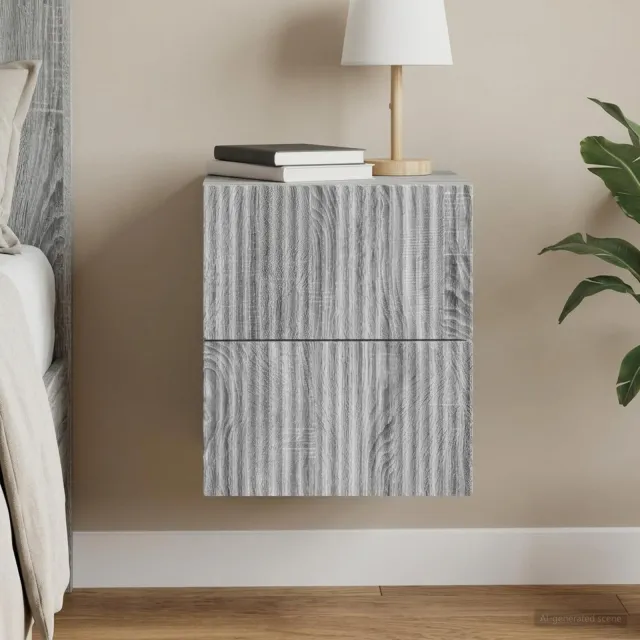 vidaXL Wandbeugel Bedkast Grijs sonoma 33 x 34,5 x 40 cm Bewerkt hout, foto 2