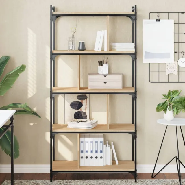 vidaXL Boekenkast 5-laags 76x32x158 cm bewerkt hout sonoma eikenkleur, foto 2