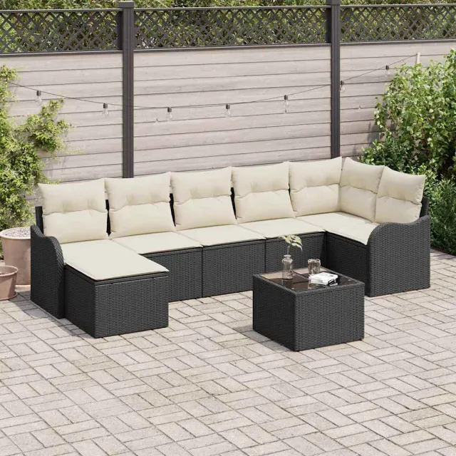 vidaXL Tuin Sofa Set Zwart poly rattan, foto 2