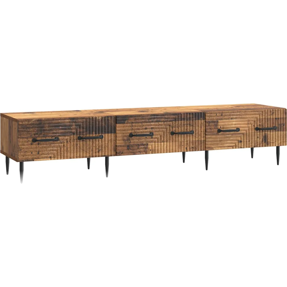 vidaXL TV-kast met lade Oud hout 147 x 34,5 x 30 cm Bewerkt hout Bruin