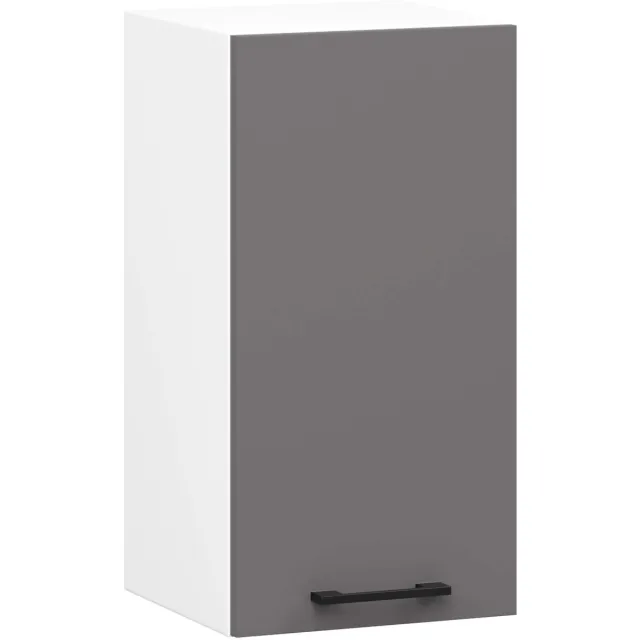 Akord Keukenkast modulaire OLIWIA W30 met 1 Deur / Hangkast / Bovenkast / AKORD Furniture Factory / Wit - Grafietgrijs / 30 x 58 x 30 cm