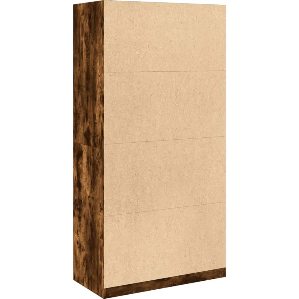 vidaXL Kledingkast 100x50x200 cm bewerkt hout gerookt eikenkleurig, foto 4