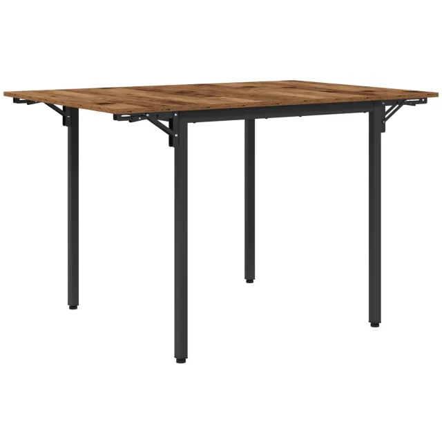 vidaXL Uitschuifbare - eettafel - 120 - x - 81,5 - x - 75 - cm - Bewerkt - hout - Oud - hout Oud hout