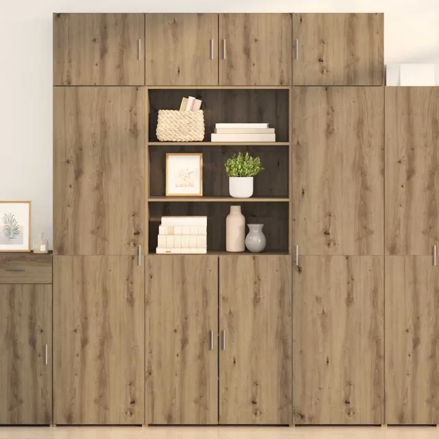 vidaXL Opbergkast Artisan Eiken 80 x 42,5 x 225 cm Bewerkt hout Bruin