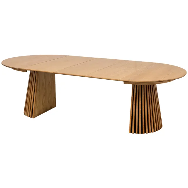Artichok Alko uitschuifbare houten eettafel naturel - Ø 120 tot 240 cm Bruin
