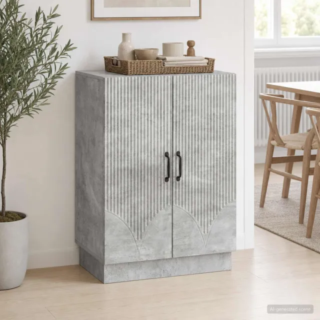 vidaXL Dressoir Betongrijs 66 x 34,5 x 87 cm Bewerkt hout grijs, foto 2