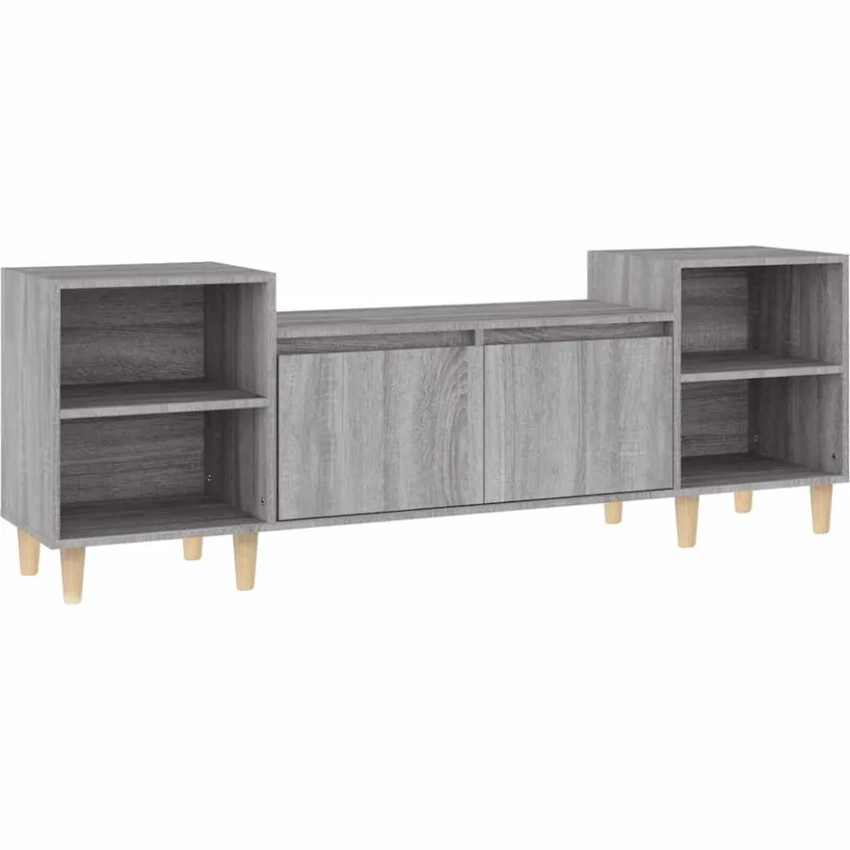 vidaXL Tv-meubel 160x35x55 cm bewerkt hout grijs sonoma eikenkleurig