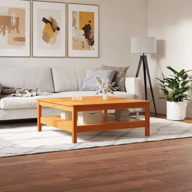 vidaXL Salontafel 100x100x40 cm massief grenenhout wasbruin bruin, foto 2