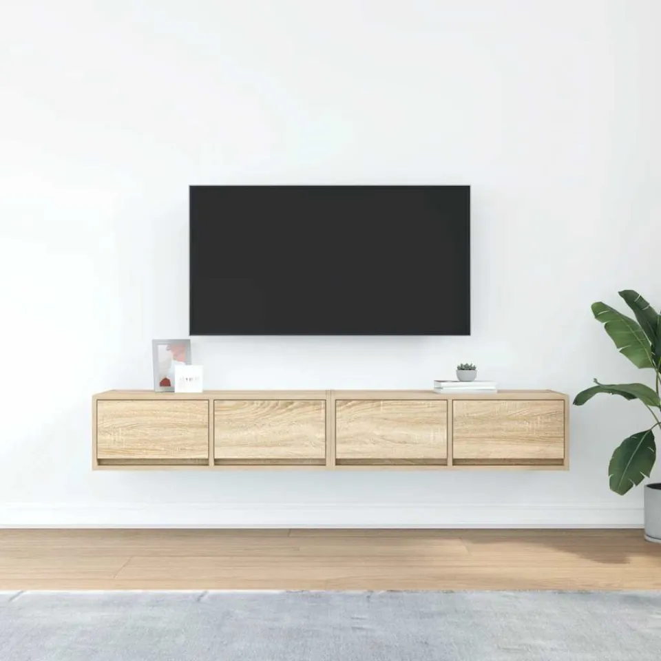 vidaXL Tv-meubels 2 st 80x31x25,5 cm bewerkt hout sonoma eikenkleurig, foto 4