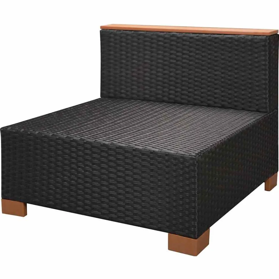 vidaXL 9-delige Loungeset met kussens poly rattan zwart, foto 4