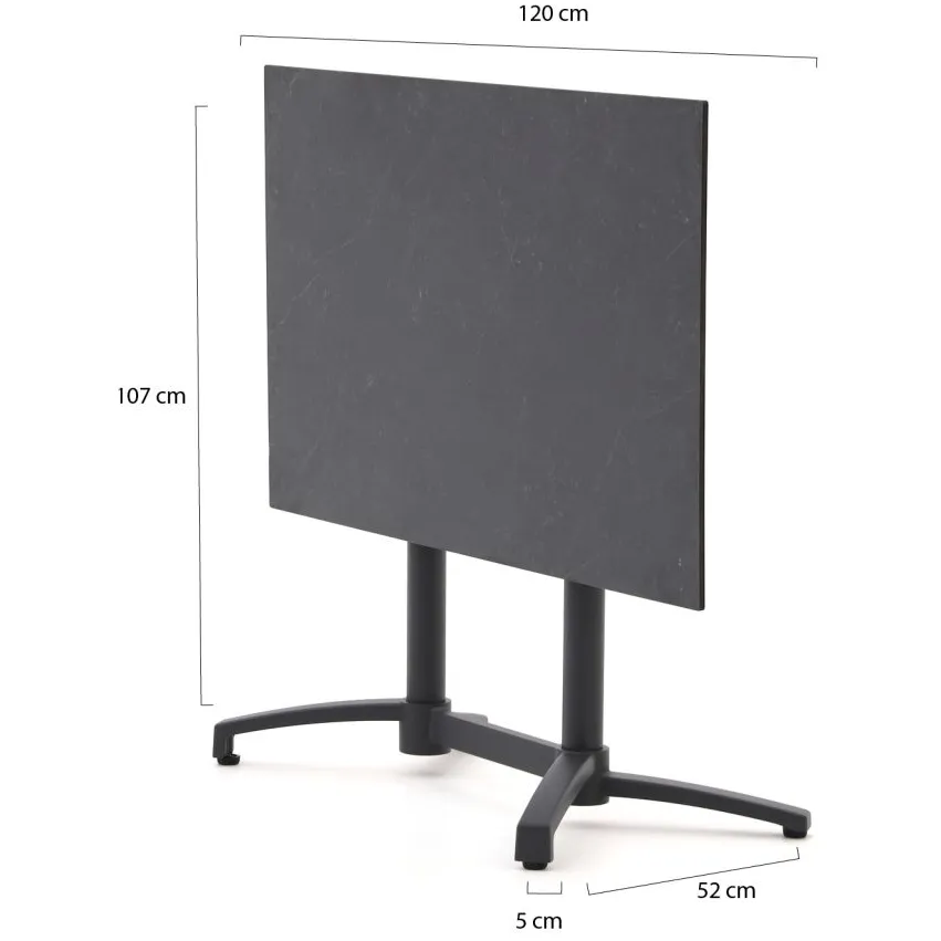 Bellagio tuinmeubelen Bellagio Canzo klaptafel 120x70x73cm grijs, foto 2