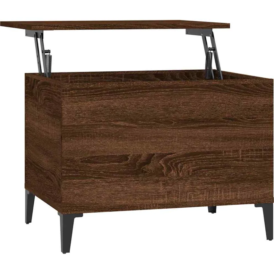vidaXL Salontafel 60x44,5x45 cm bewerkt hout bruin eikenkleur